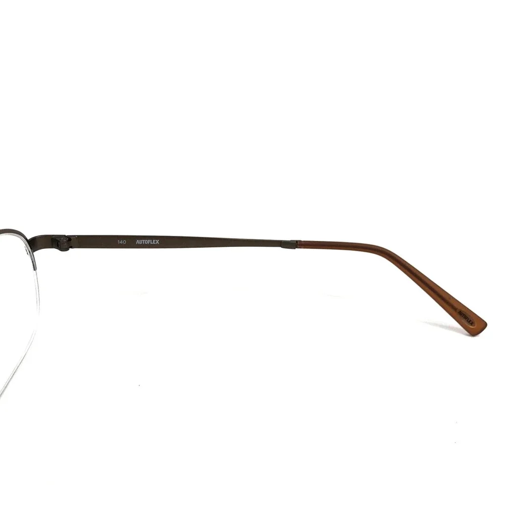 Autoflex Eyeglasses Frames SIR DUKE 210 Satin Brown Round Half Rim 53-19-140